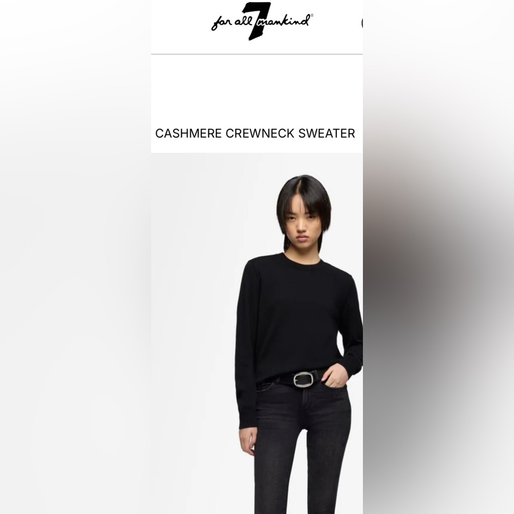 7 For All Mankind Cashmere Crewneck Sweater in Coal (Black) Has Tags!